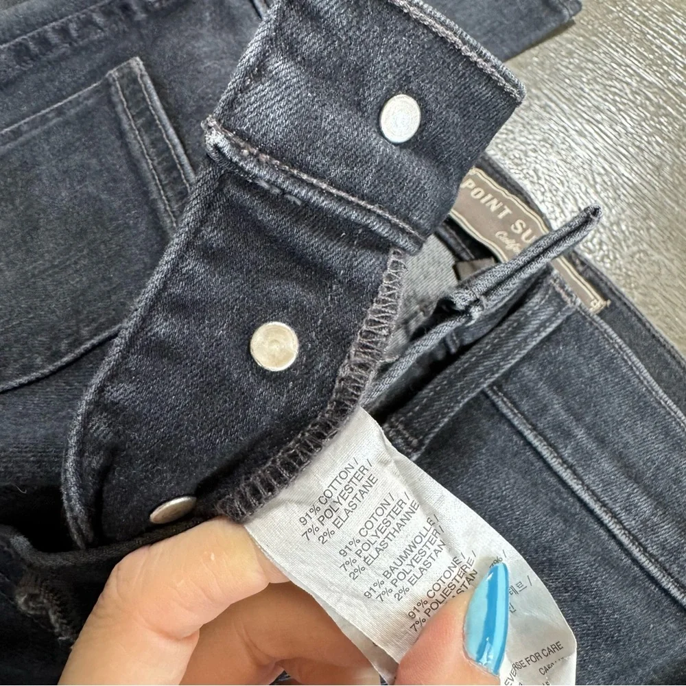 J. Crew Point Sur Denim Jeans Black Button Fly Bootcut Square Pockets 26